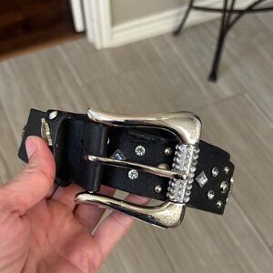 Guess Black Belt with Silver Accents